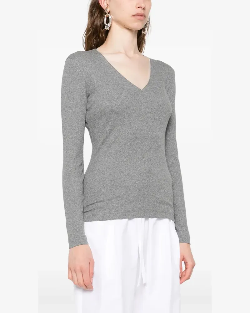Fabiana Filippi Women's V-Neck Long-Sleeve Sweater Aw25 W Grey