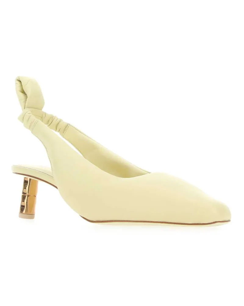 BOYY Women's Pastel Yellow Nappa Leather Puffy Pumps Palelime Scarpe Con Tacco High Heel Shoes Yellow