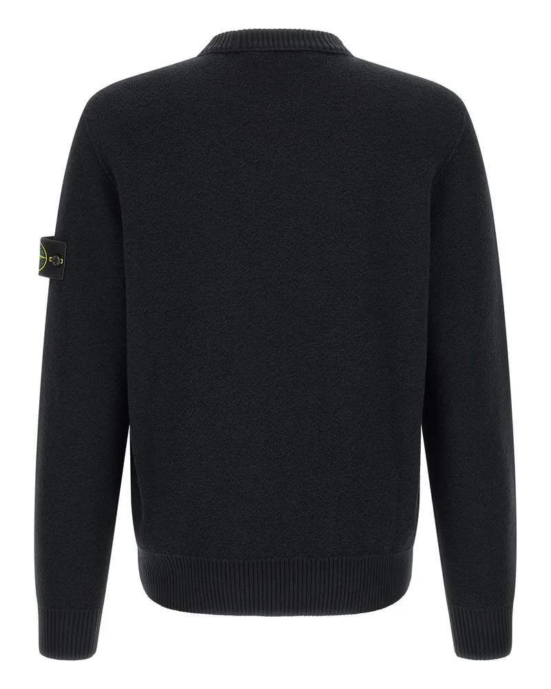 Stone Island Men's Blue Virgin Wool Cardigan Clothing Black