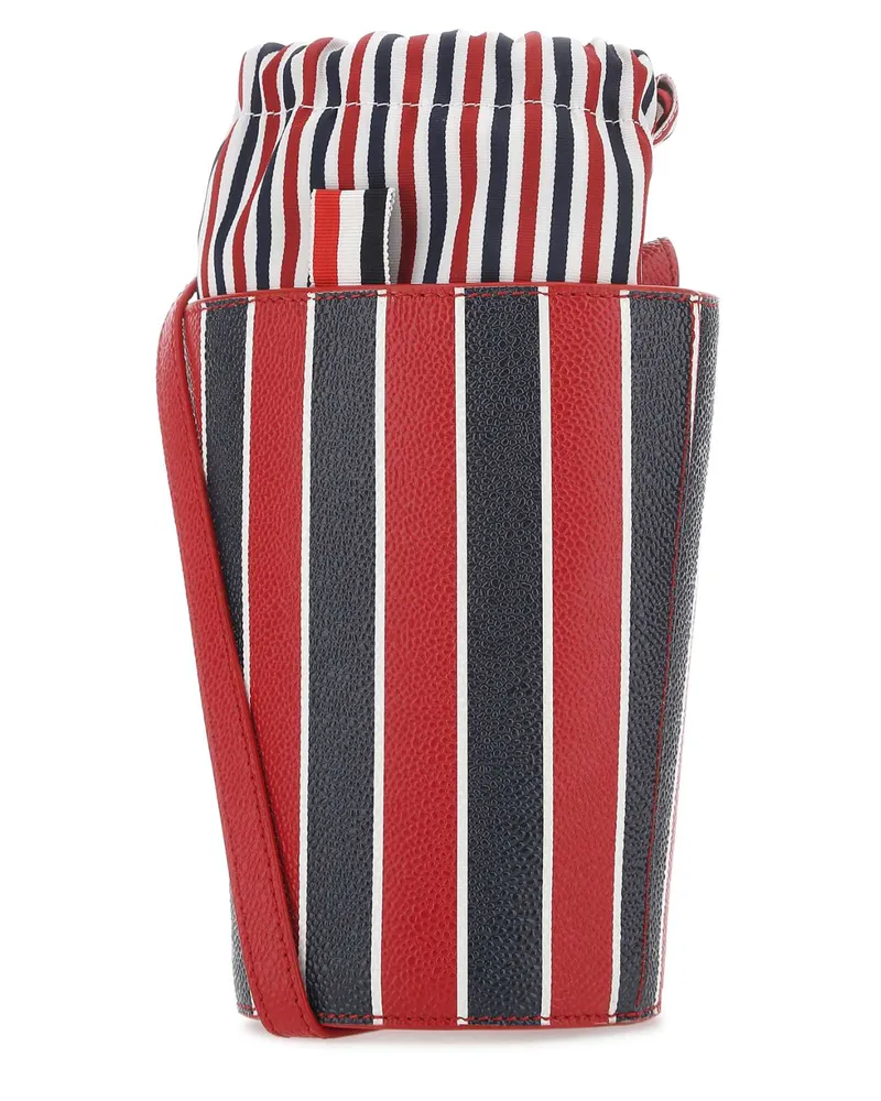 Thom Browne Women's Printed Leather Mini Bucket Bag 600 Borse A Secchiello Red