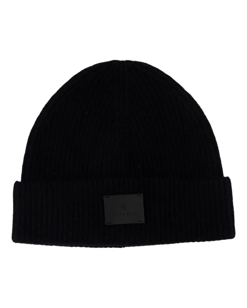 Anine Bing Women's Carley Beanie -  Cashmere Black Accessories Hats Black