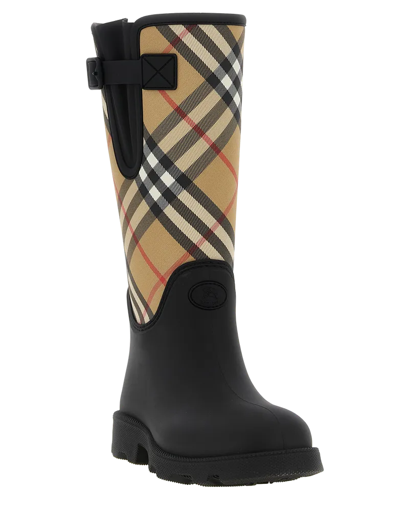 Burberry Check Boot — Black Black