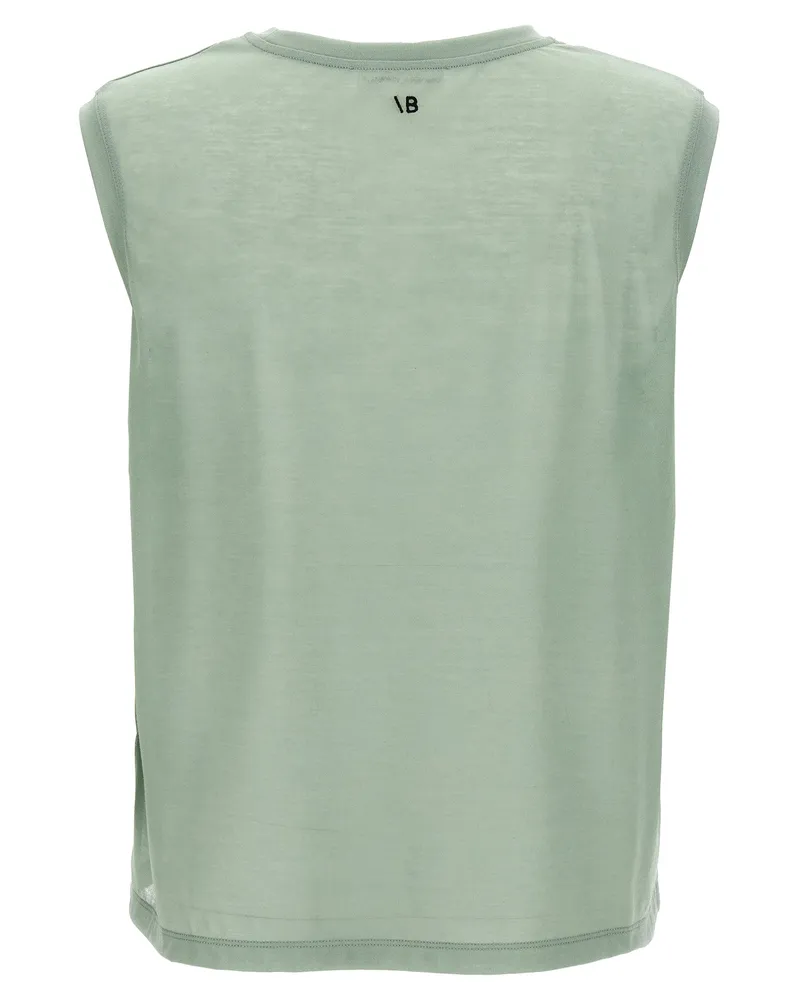 Victoria Beckham Women's Bicolor Cotton Sleeveles T-Shirt Green