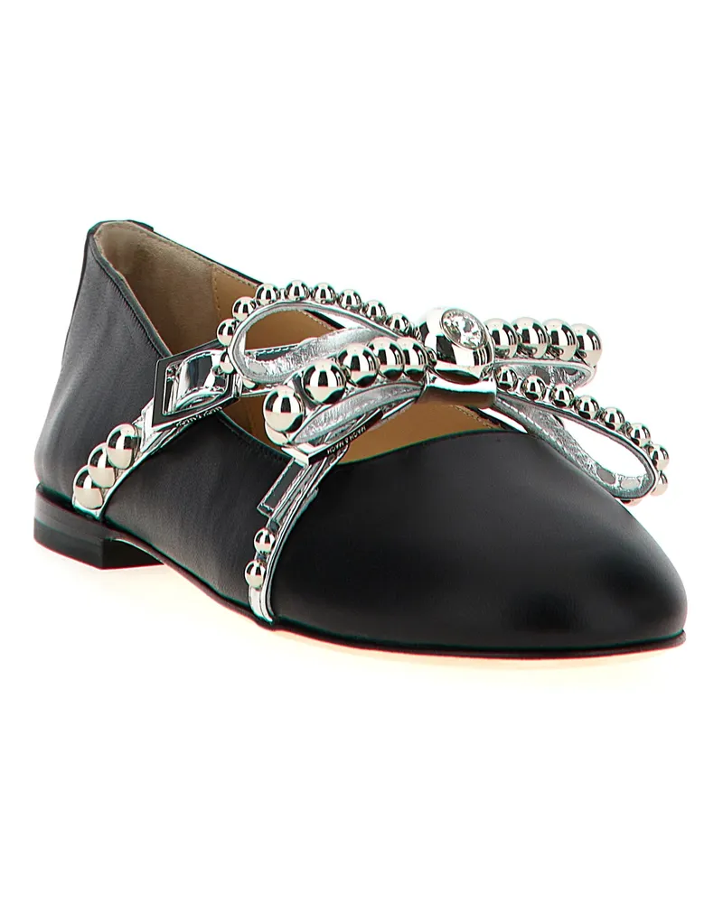 Mach & Mach Women's Black Leather Ballet Flats Black