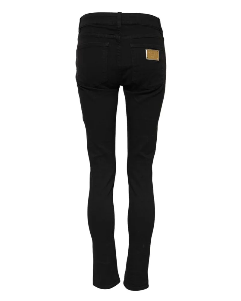 Dolce & Gabbana Women's Black Cotton Skinny Jeans Clothing Black