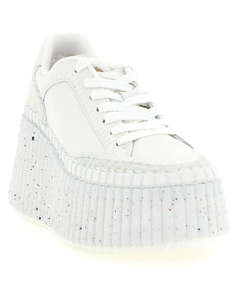 Chloé Women's White Polyester Wedge Sandals White