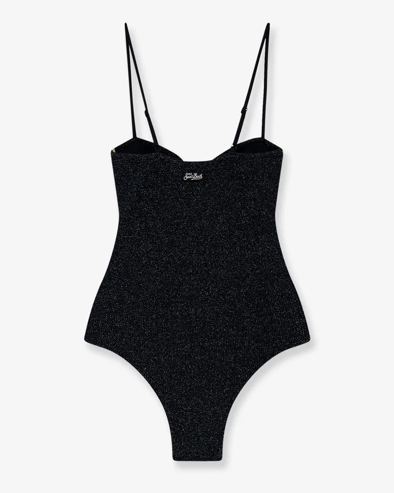 MC2 Saint Barth Women's One-Piece Swimsuit Medea Lurex Black Polyamide Swimwear Sea Clothing Black