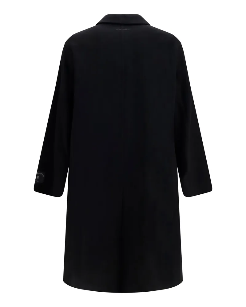 Maison Margiela Men's Double-Face Wool Coat Black Ovis Aries Black