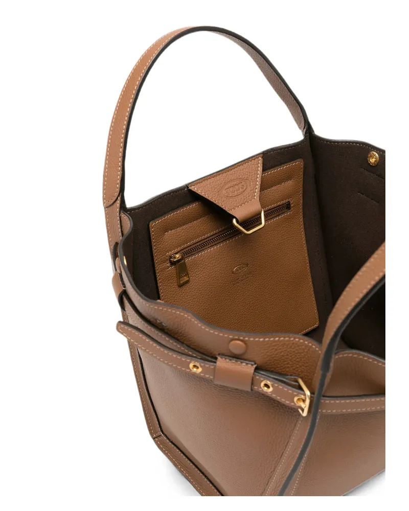 TOD'S T Timeless Tote Bag — Brown Brown