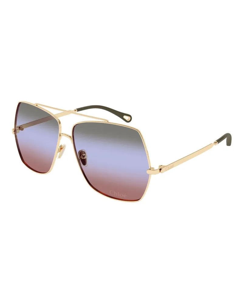Chloé Women's Sunglasses Gold-Green Metal Gold