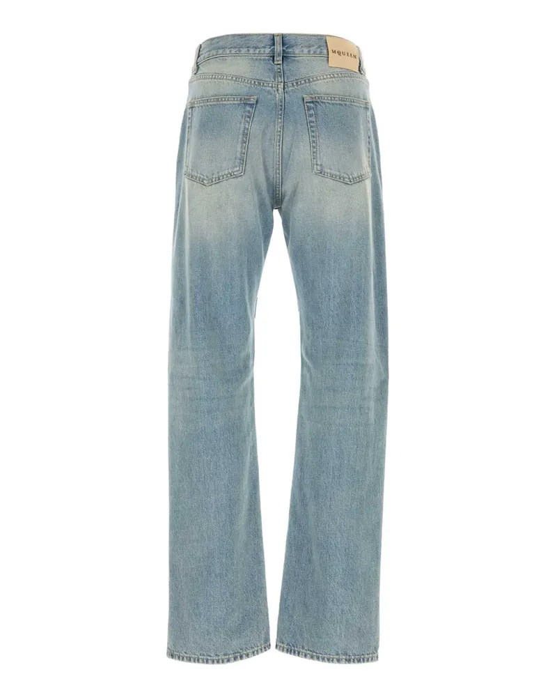 Alexander McQueen Men's Denim Jeans Bluewashed Tcottonfppolyesterfpcotton Blue