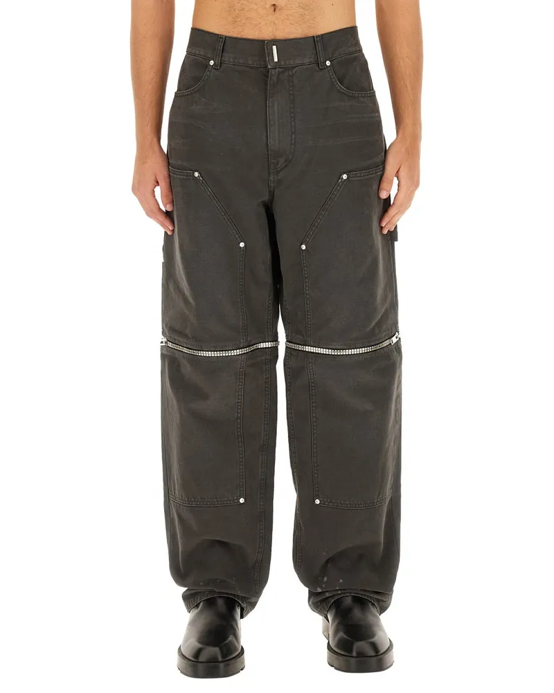 Givenchy Zip-Detail Cotton Jeans — Black Black