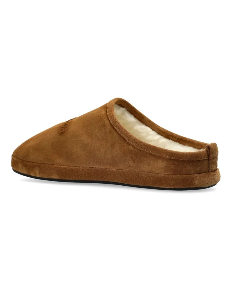 Balenciaga Suede Leather with Faux-Shearling Slipper — Caramel Brown Caramel