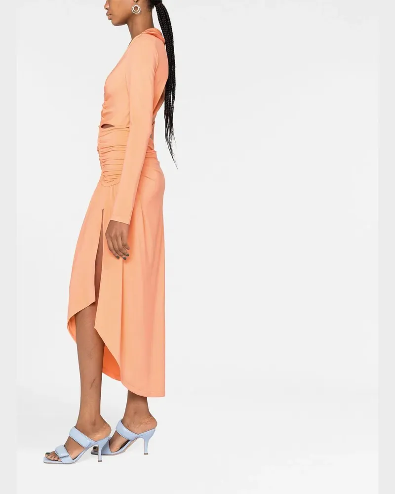 OFF-WHITE Women's Cut-Out Draped Dress Ss23 W Orange