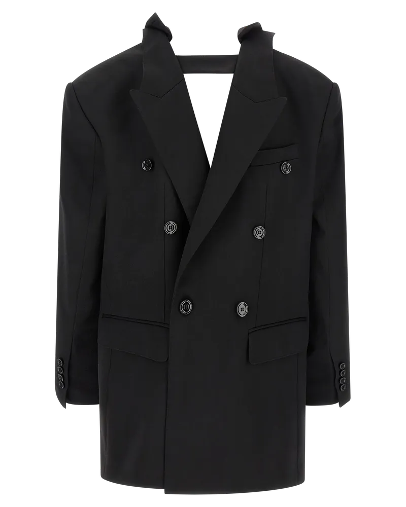 Dolce & Gabbana Double-Breasted Virgin Wool Blazer — Black Black