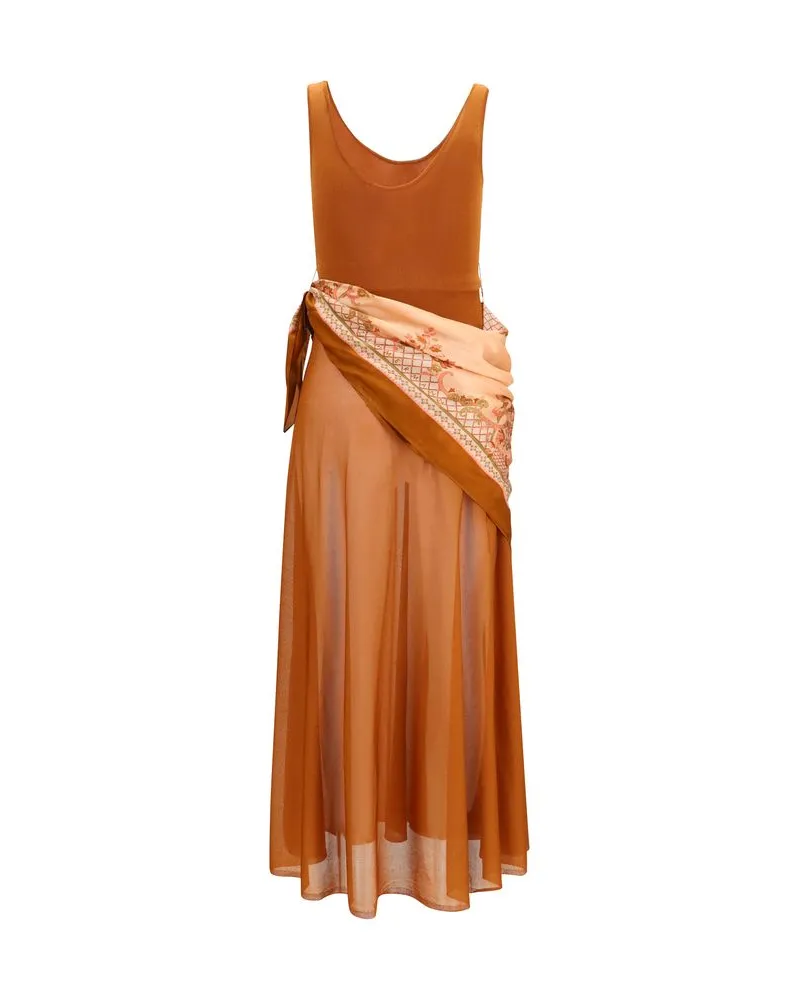 Zimmermann Women's Brown Viscose Casual Dress Brown