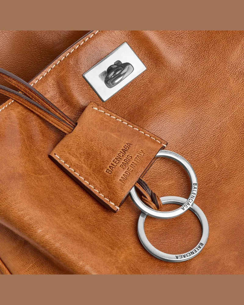 Balenciaga Women's Shoulder Bag Rodeo Mini Light Brown Calfskin Leather Brown