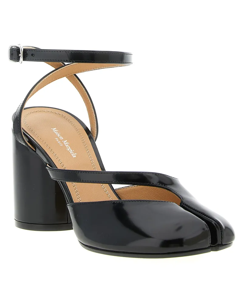 Maison Margiela Women's Black Calfskin Mid Heel Pumps Black