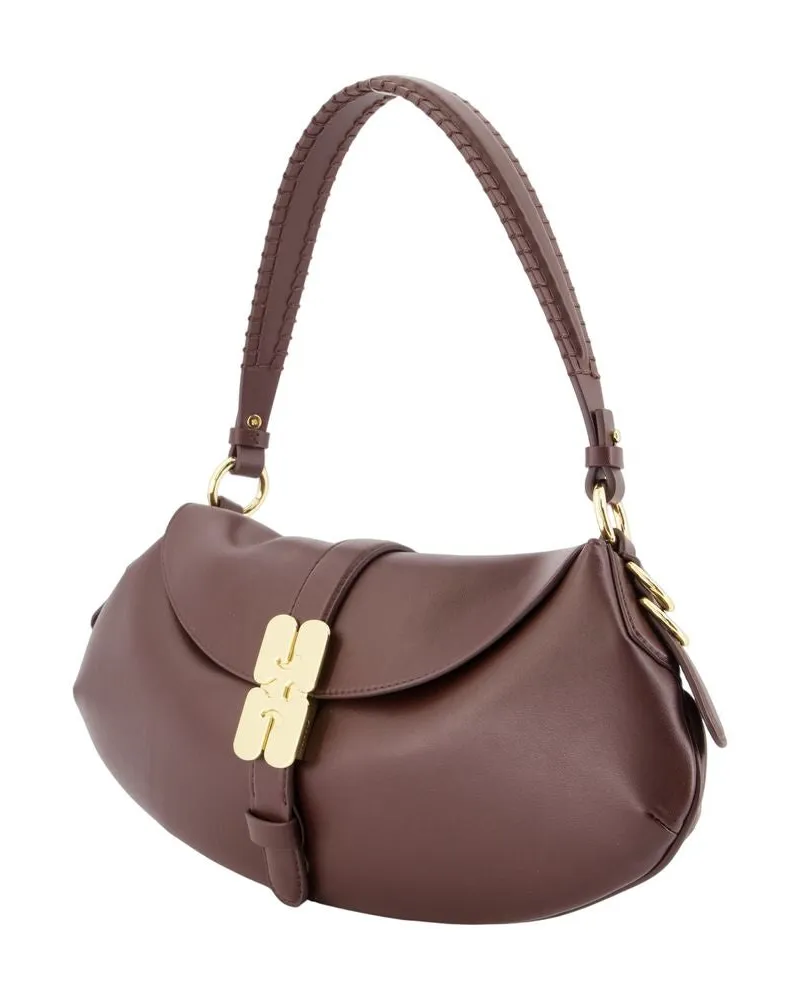 Ganni Women's B Kat Butter Shoulder Bag -  Synthetic Brown Shoulder-Hobo-Bags Brown