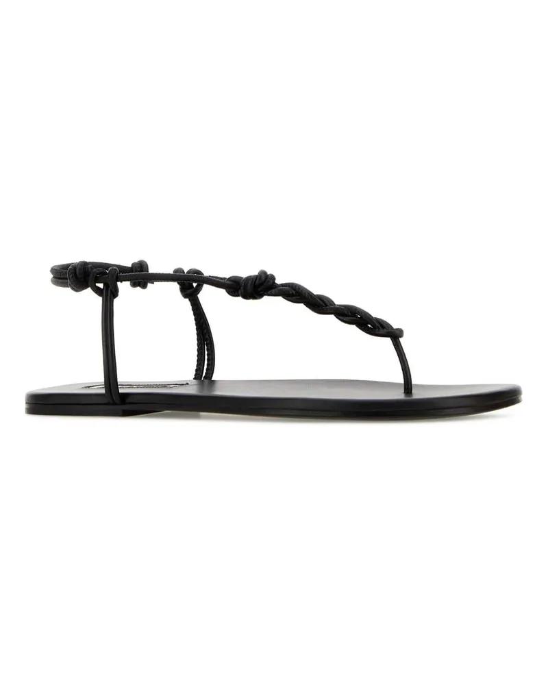 Jil Sander Women's Black Leather Tangle Sandals Sandali Black