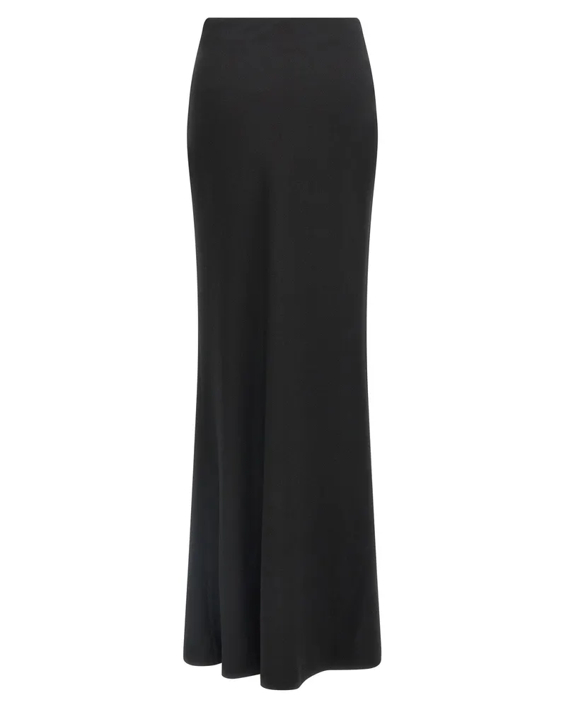 Alessandra Rich Silk Crepe Skirt — Black Black