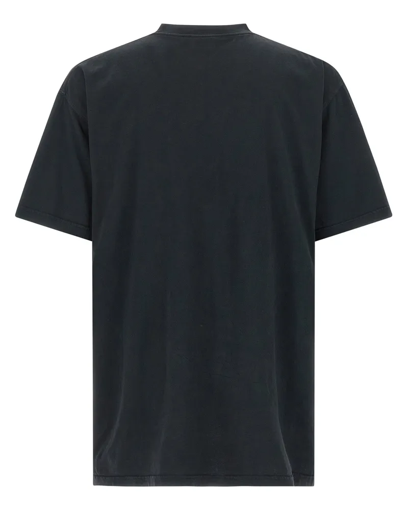 Balenciaga Logo-Print Cotton Jersey T-shirt — Black Black