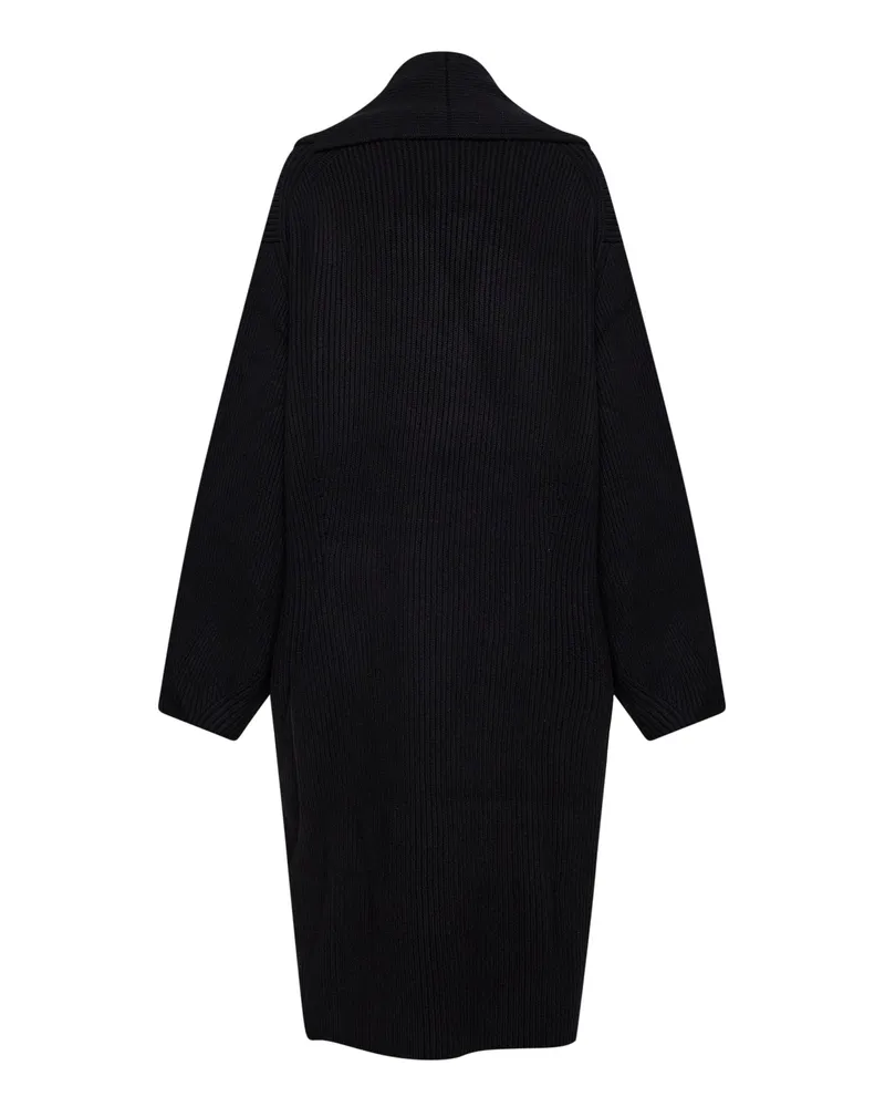 Totême Women's Black Ribbed Wool Shawl-Lapel Long Cardigan Cardigans Sweater Black