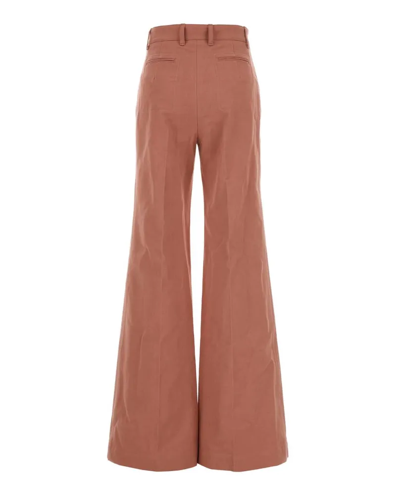 Chloé Wildpink Exterior: Cotton Pantaloni Trousers Pink