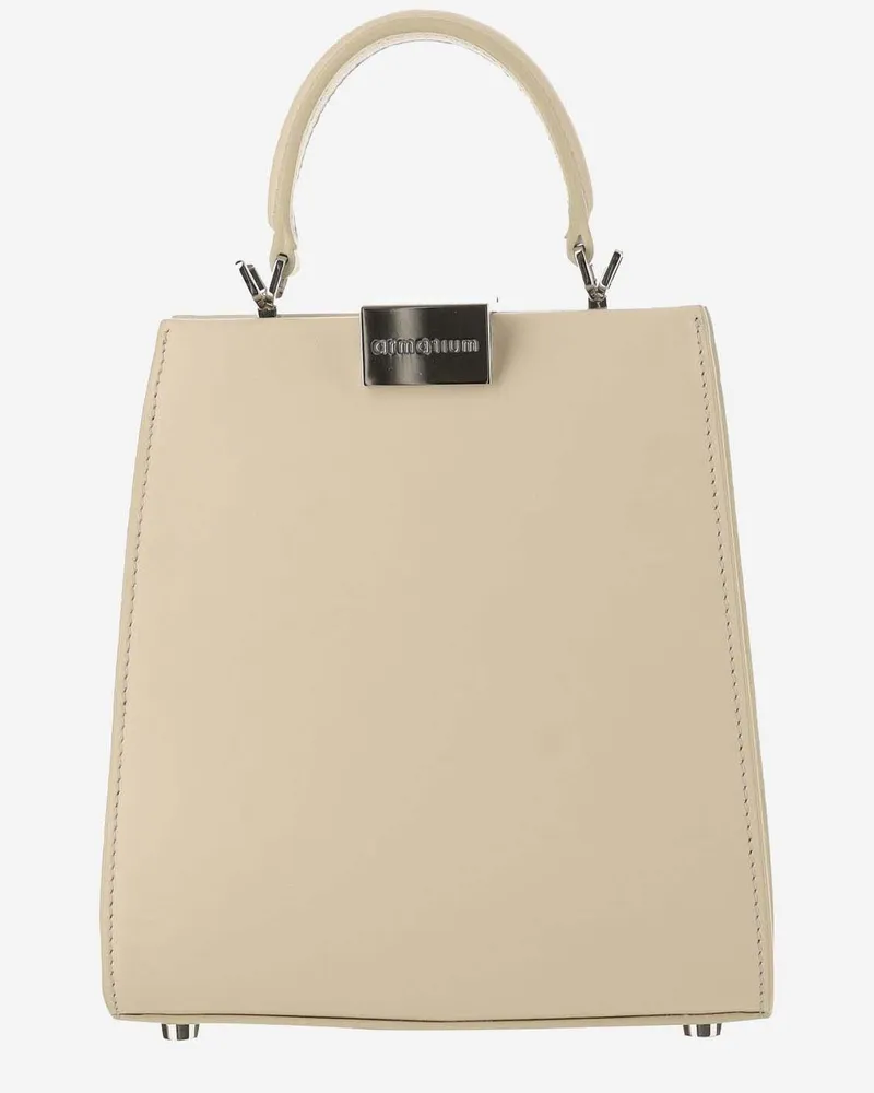 ARMARIUM Women's Anna Mini Leather Handbag Ivory Handbags Hand Bags Ivory