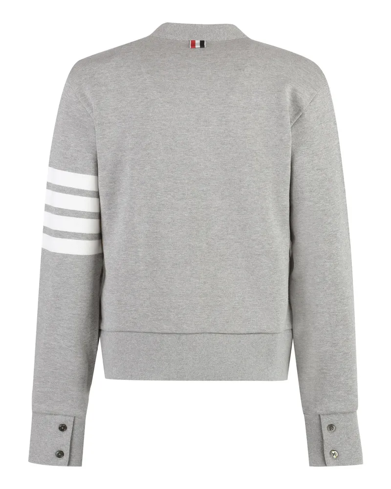Thom Browne Women's Logo Cotton Cardigan Grey Cardigans Sweater Gray