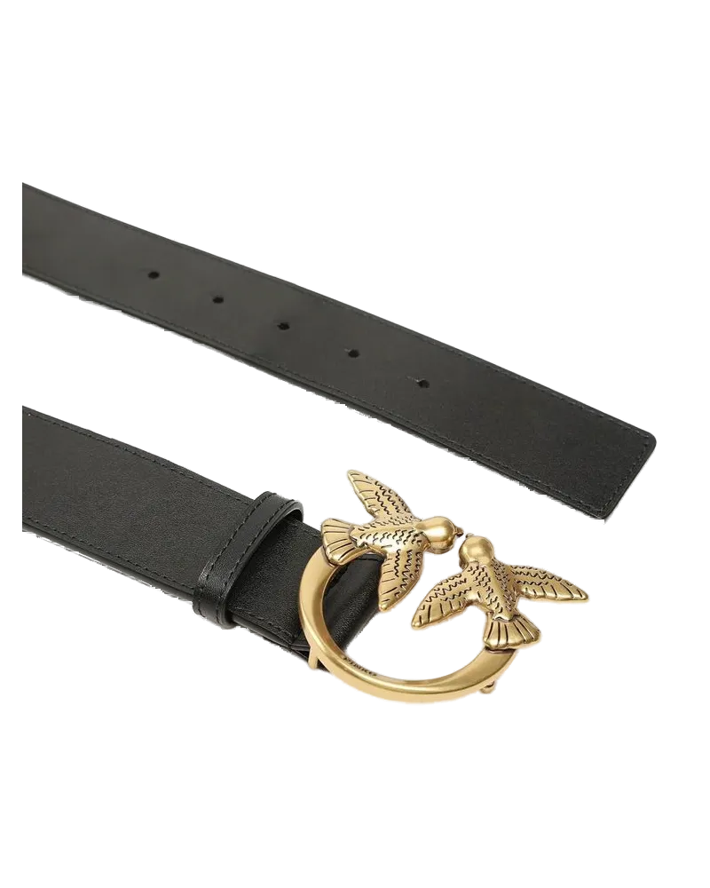 Pinko Women's Belt Black Lamb Leather Accessories Black