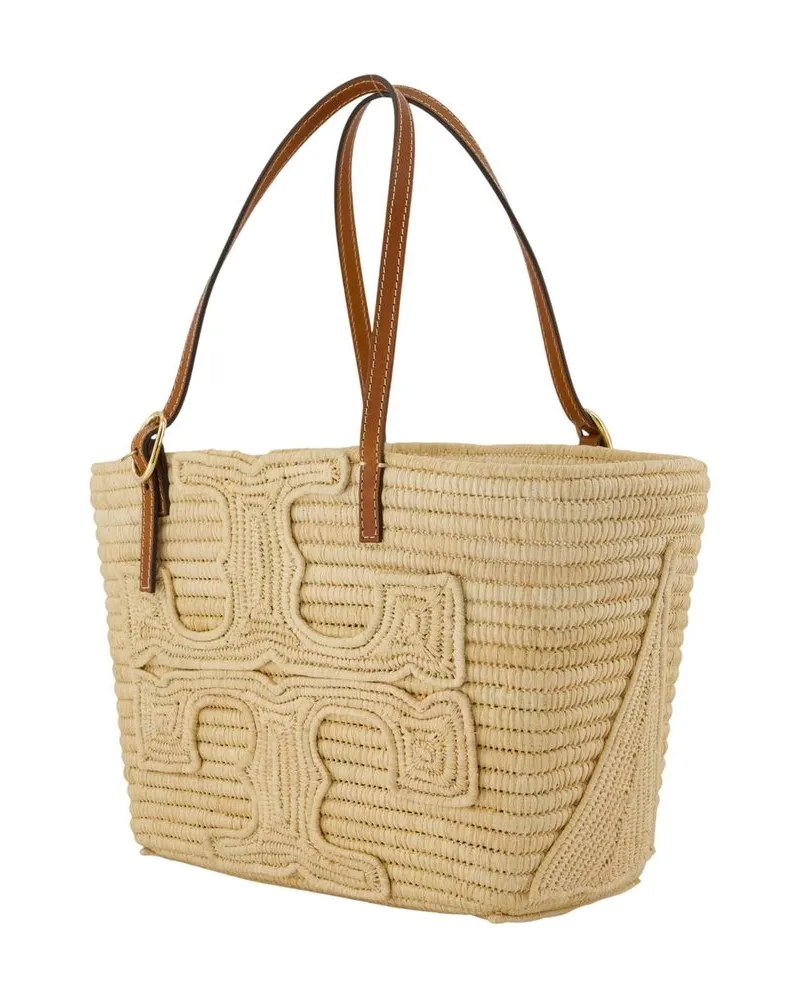 Tory Burch Women's Ella Small Shopper Bag -  Raffia Beige Totes-Shopping-Bags Beige