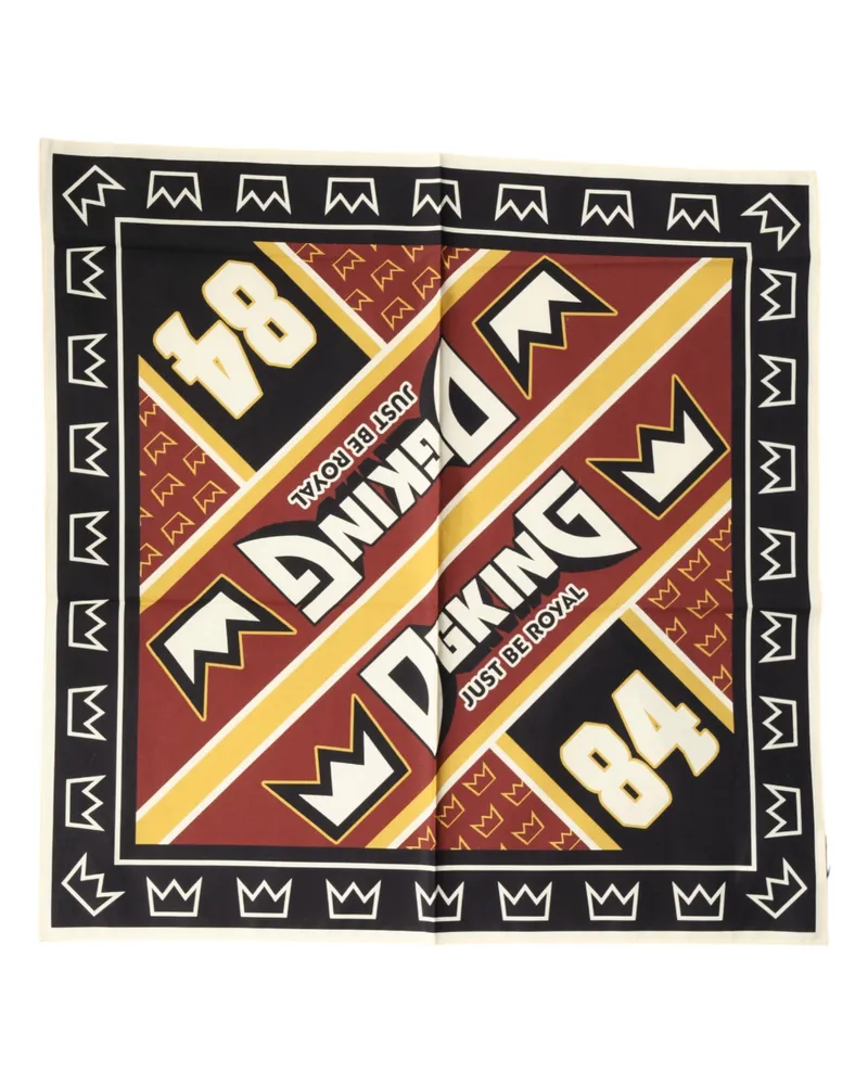 Dolce & Gabbana Multicolor Dg King Square Foulard Men 50.5cm X 50cm Scarf Multicolor