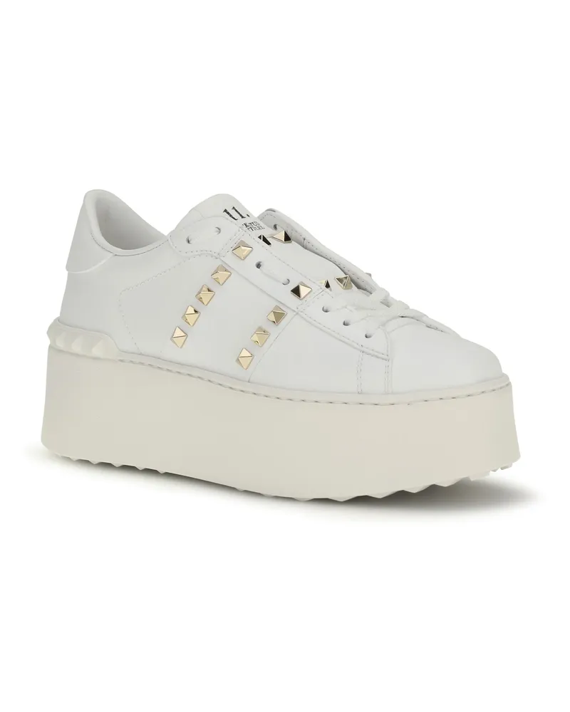 Valentino Garavani Women's Rockstud Untitled Flatform Sneakers Bianco-Bianco-Bianco Bianco/bianco/bianco White