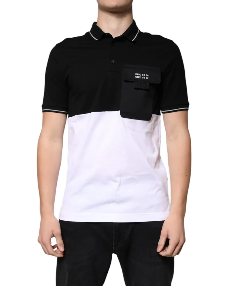Dolce & Gabbana Men's Colorblock Cotton Polo Black Black