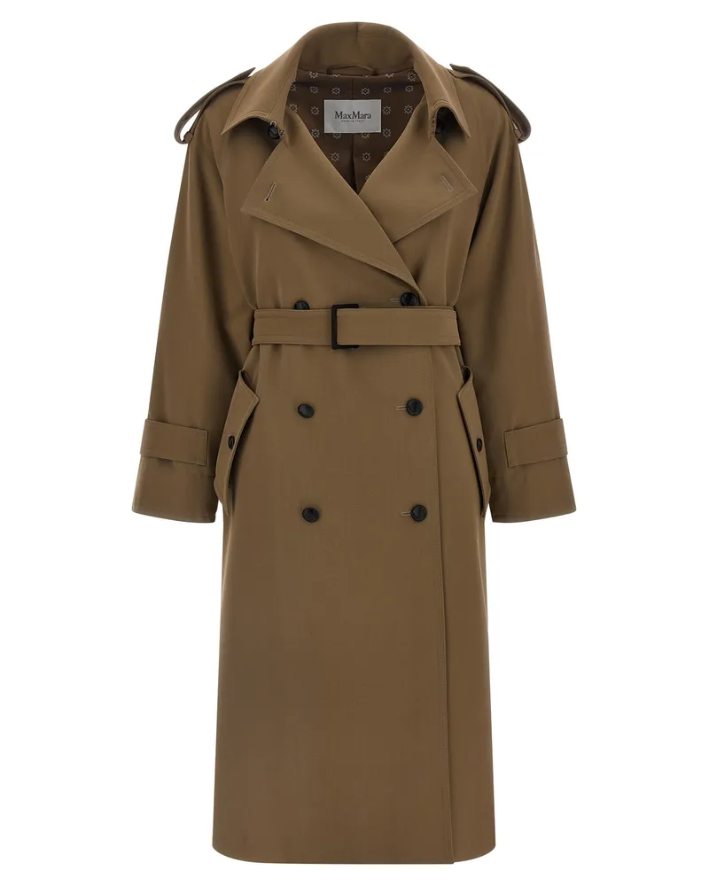 Max Mara Women's Brown Virgin Wool Coat Clothing Brown