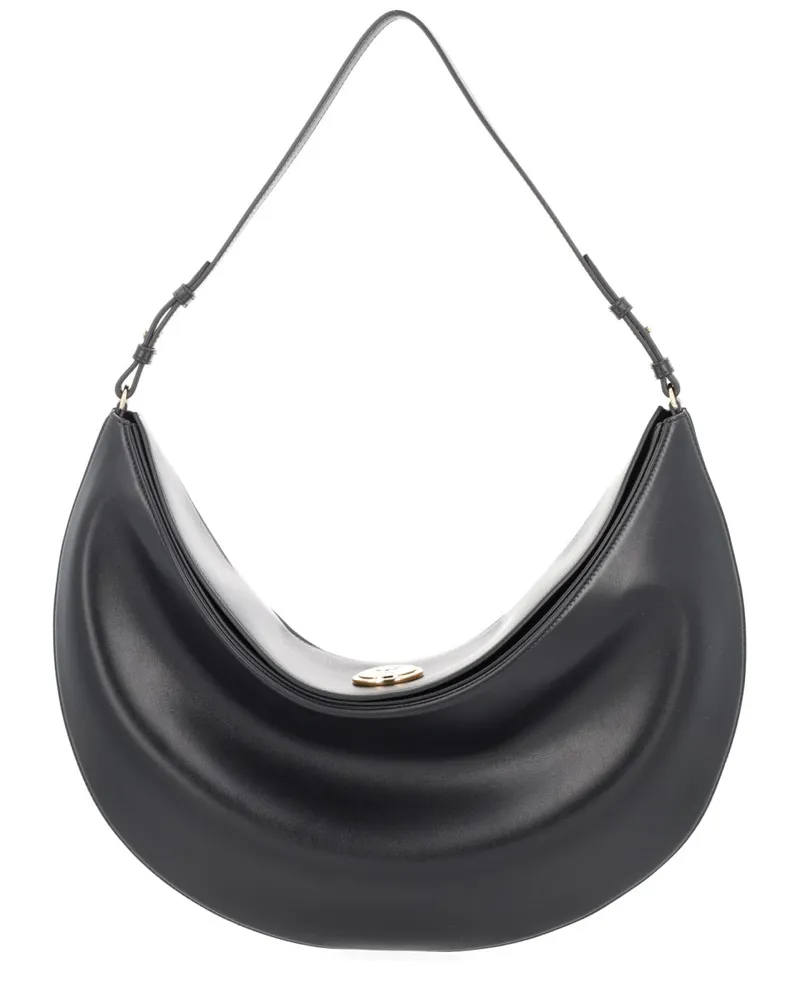 Jacquemus Women's Hobo Bag Ovalo Large Black Calf Leather Shoulder Black
