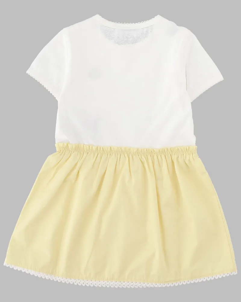 Moncler Short-Sleeved Cotton Dress — Multicolor Multicolor
