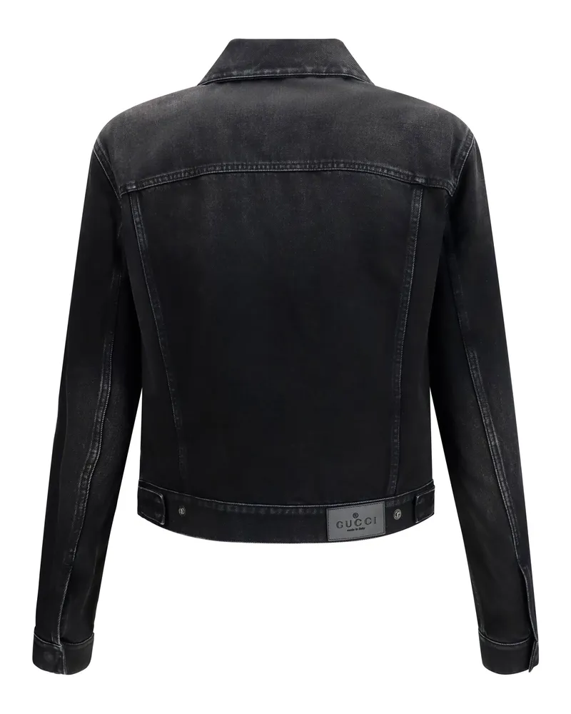 Gucci Men's Denim Jacket Black Cotton Black