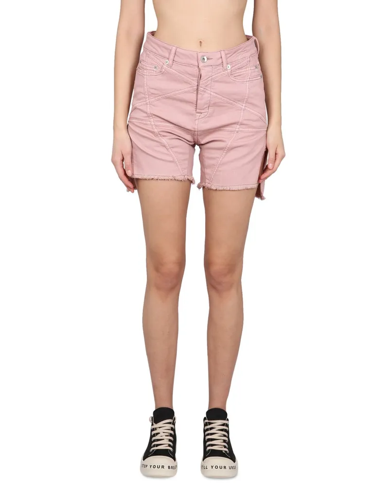 DRKSHDW by Rick Owens Denim Shorts — Pink Pink