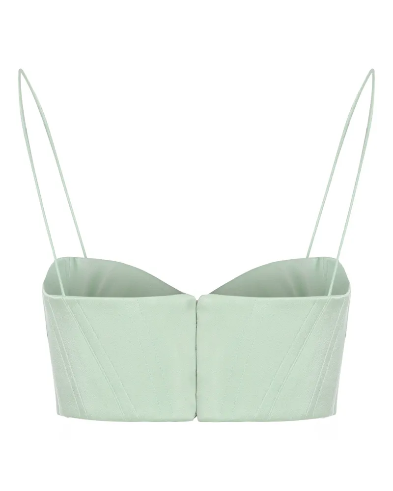 Alex Perry Women's Crop Top With Thin Straps Green Triacetate Green
