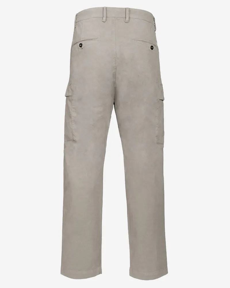 C.P. Company Men's Cotton-Blend Cargo Trousers Fallen Rock Gray