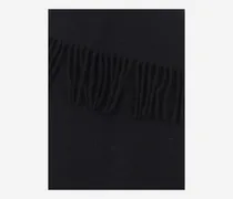Fringed Wool Cape — Black