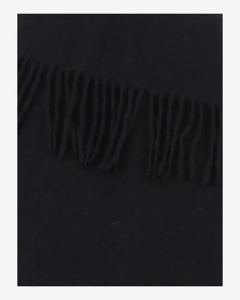 By Malene Birger Fringed Wool Cape — Black Black