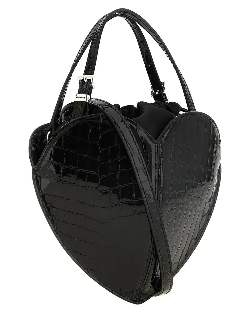 ROTATE Birger Christensen Leather Top Handle Bag — Black Black