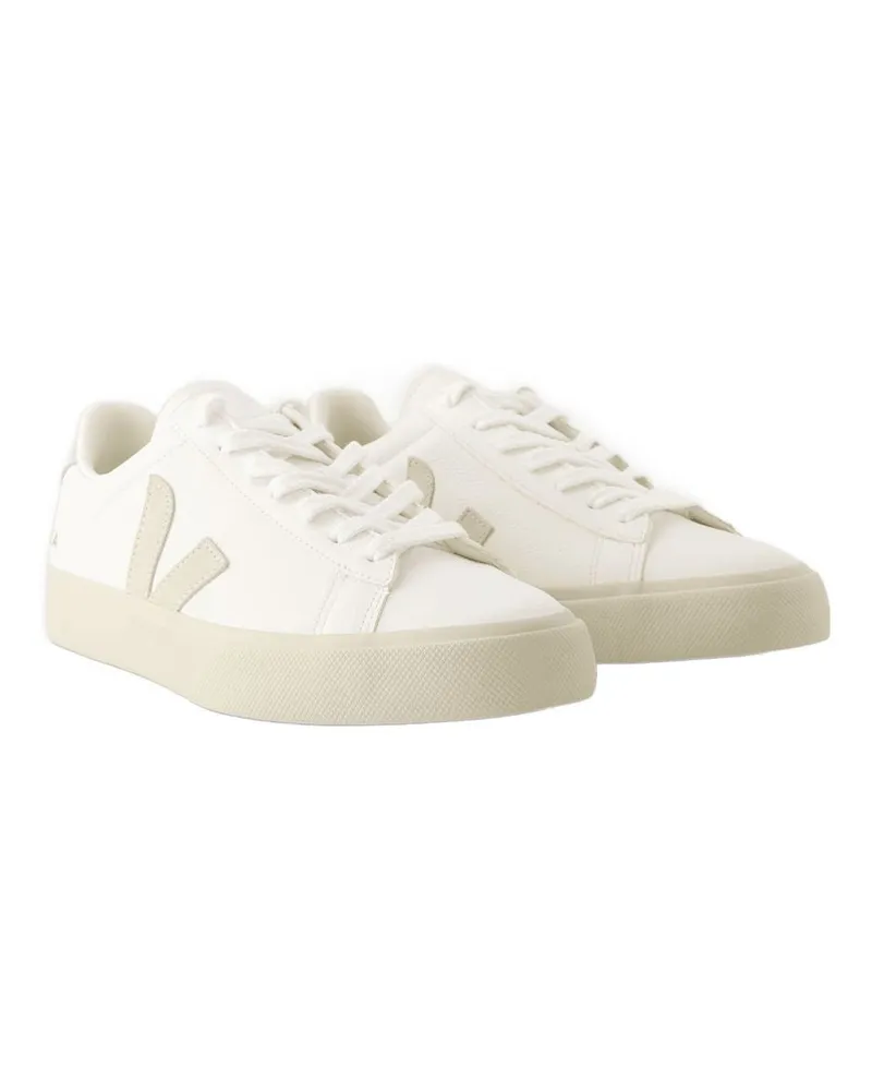 VEJA Women's Campo Sneakers -  Leather White Suede Calfskin Shoes White