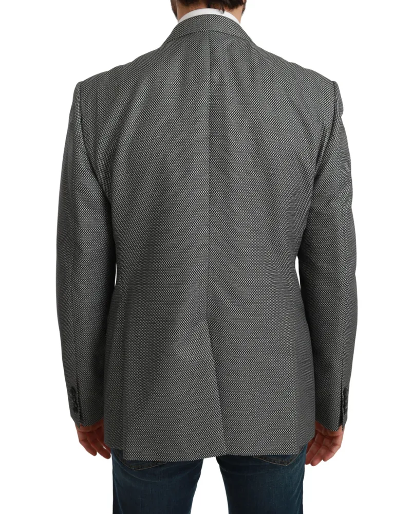 Dolce & Gabbana Men's Gray Slim Fit Formal Martini Blazer Polyester Wool Nylon Clothing Gray