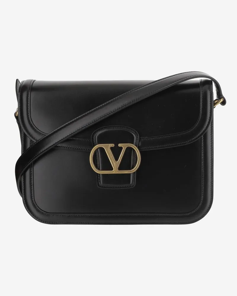 Valentino Garavani Women's Calfskin Shoulder Bag With Vlogo Detail Black Black