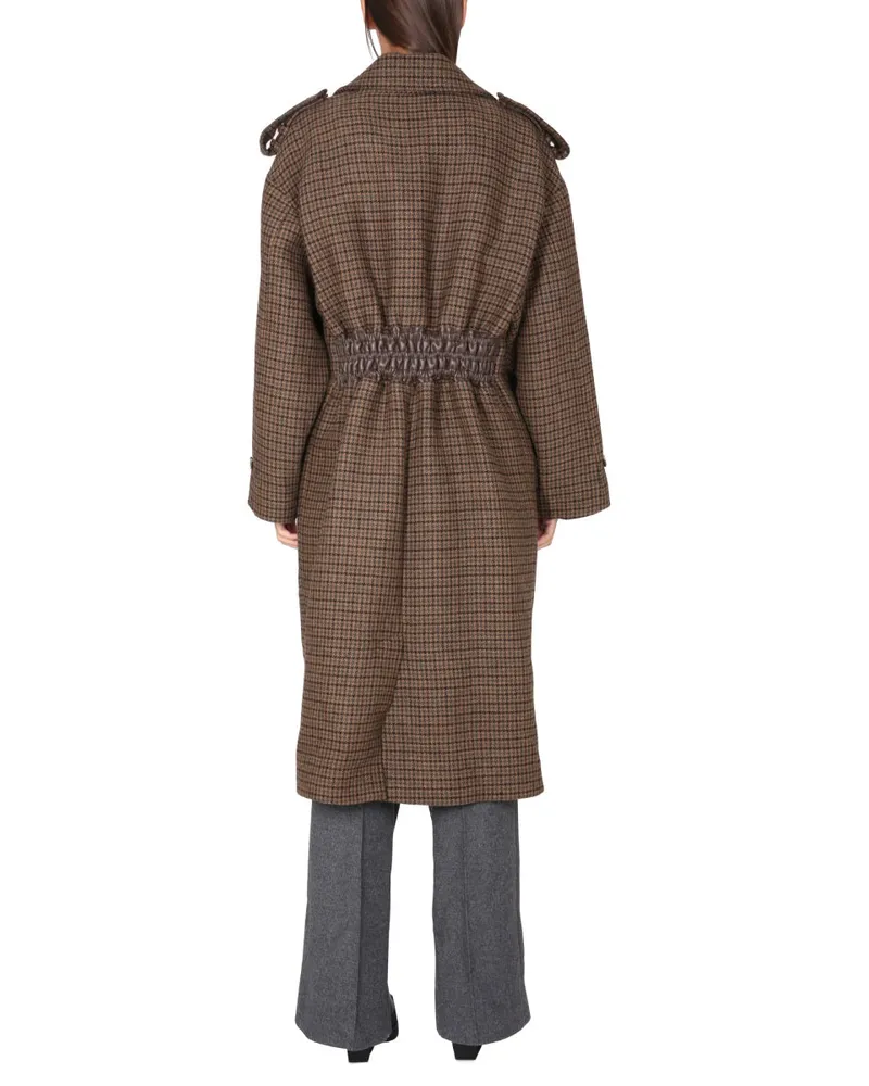 THE MANNEI Reverse Tooth Wool Coat — Brown Brown