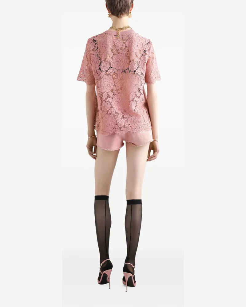 Dolce & Gabbana Corded Lace Blouse — Pink Pink